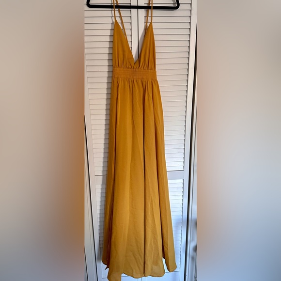 BRAND NEW River Flow Maxi Dress - Mustard Size: M - Picture 4 of 4